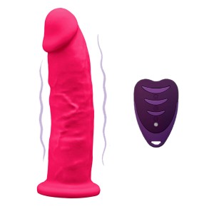 SILEXD - MODELO DE PÃNIS REALISTA 2 ROSA + CONTROLE REMOTO LRS 17 CM